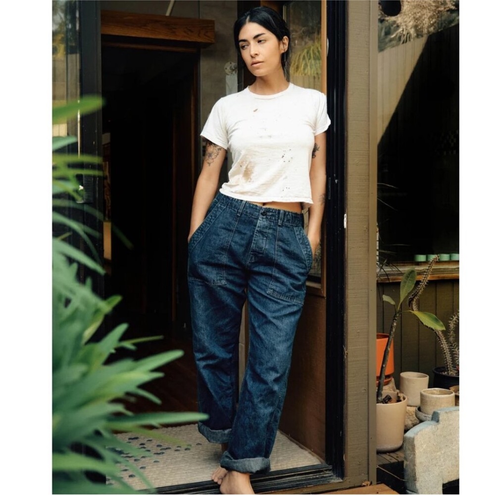 imogene + willie Blake Blue Denim Pants Size XXS Oversized Fit